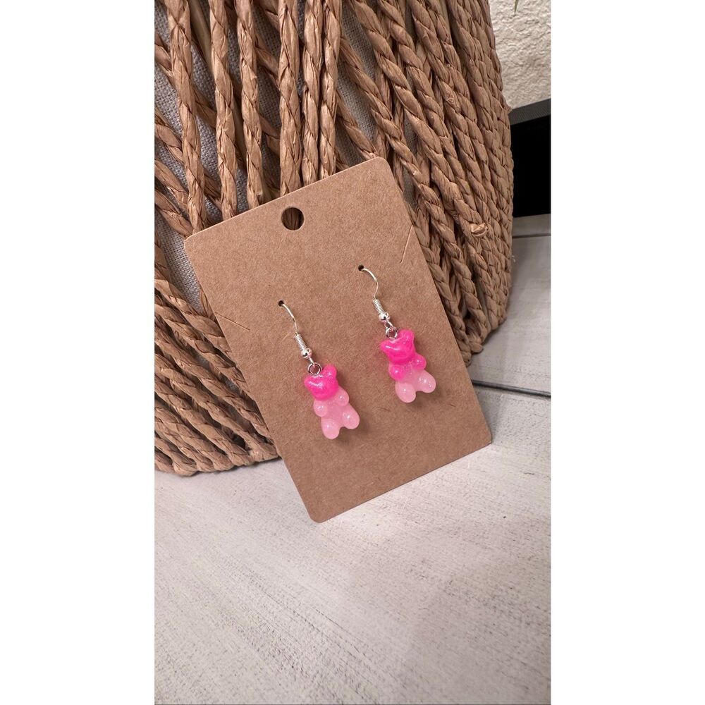 Pink 90’s Vibes Gummy Bear Dangle Drop Earrings New